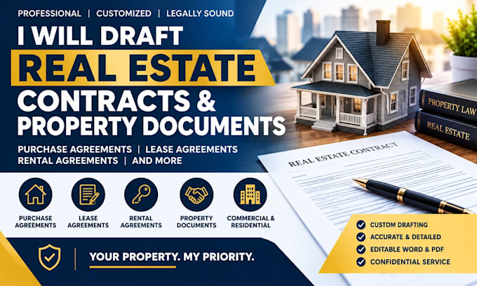 draft real estate contracts, purchase lease agreements, property documents