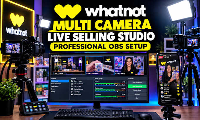 build a professional whatnot multi camera live selling setup