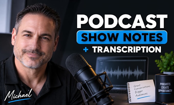 write SEO podcast show notes and transcribe podcast episodes