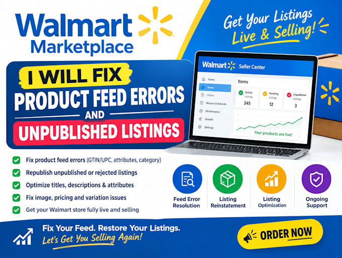 fix walmart marketplace product feed errors and unpublished listings