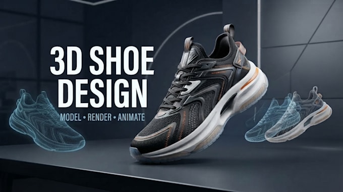 do 3d shoe design, 3d footwear modeling, rendering and animation