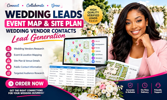 generate wedding leads event map site plan wedding vendor contacts lead