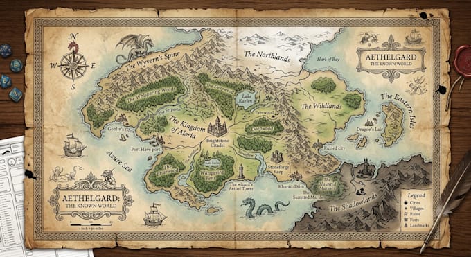 create fantasy maps and sketches for tabletop games