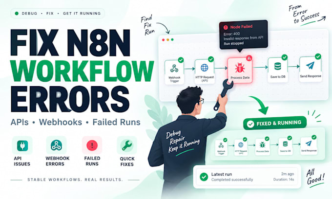 fix n8n workflow API and webhook errors