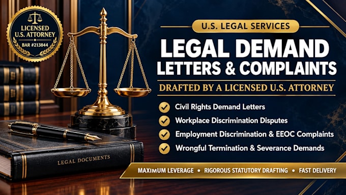 draft a wrongful termination demand letter as a US attorney