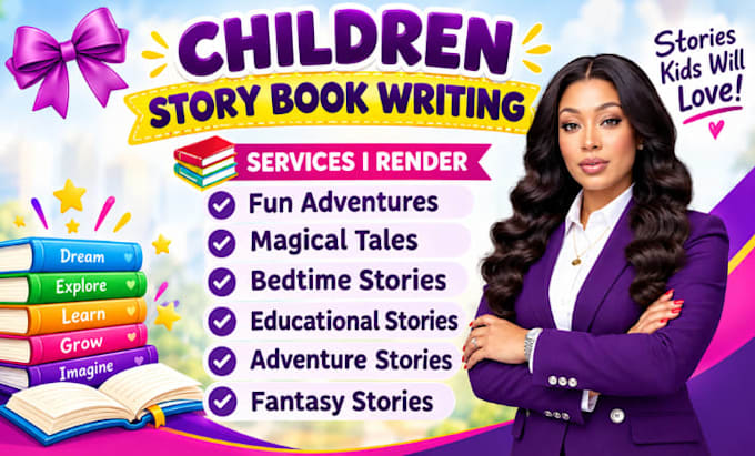do children book writing, bedtime stories, educational and adventurous stories