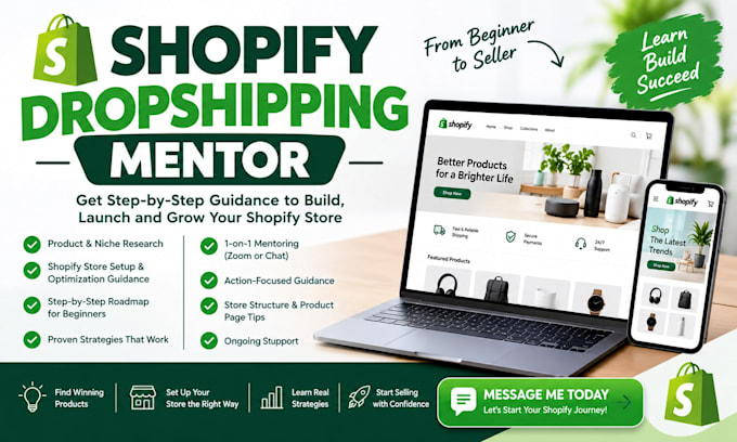 provide 1 on 1 shopify coaching, mentoring and consultant