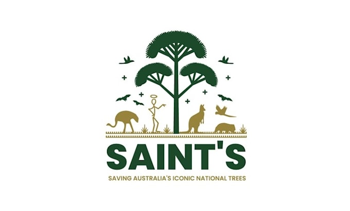 make australias national trees logo with animals park