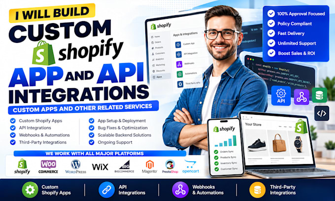 build custom shopify apps API integrations and automations framer integratio