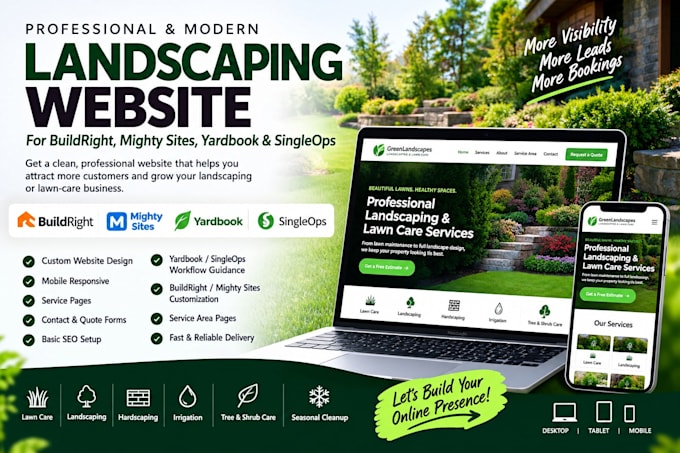 build buildright mighty sites yardbook singleops landscaping website singleops