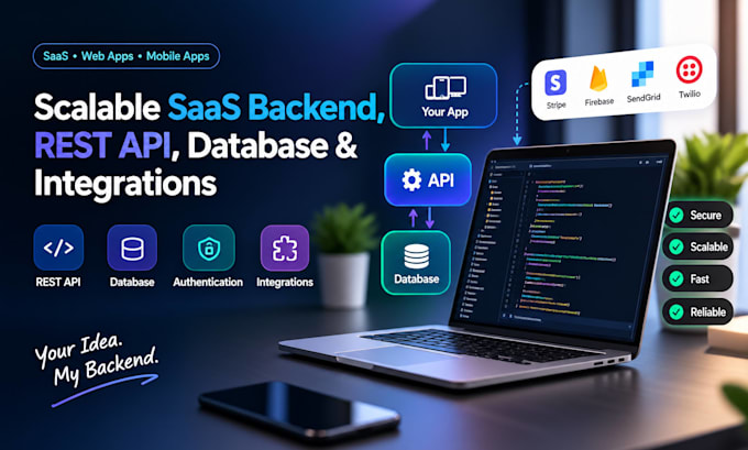 build scalable saas backend, rest API, database and custom integrations