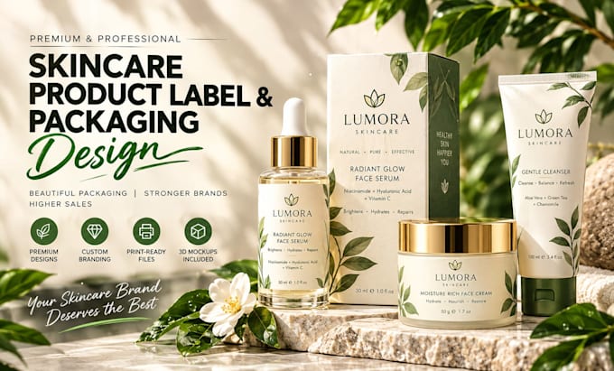 design skincare products label design product packaging label