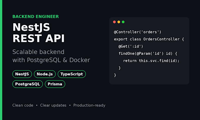 build a scalable nestjs rest API with postgresql and docker