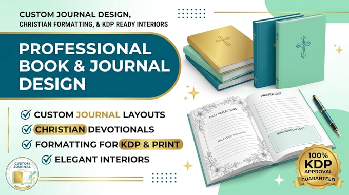 design journal book design, christian book formatting, interior layout design