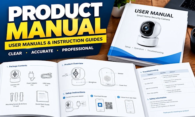 create product assembly instructions installation guides and  illustration