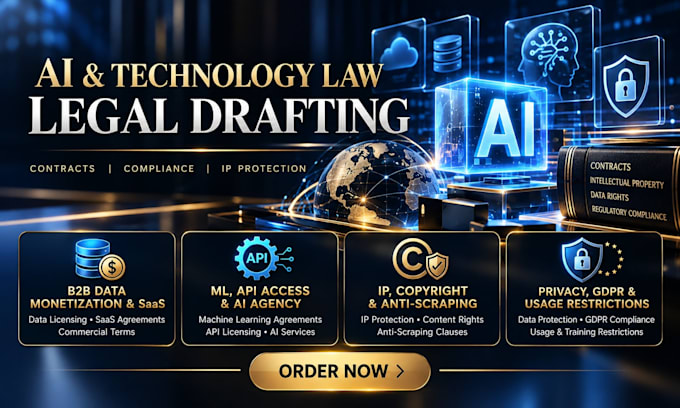 draft an ai data processing agreement, privacy policy and terms of use