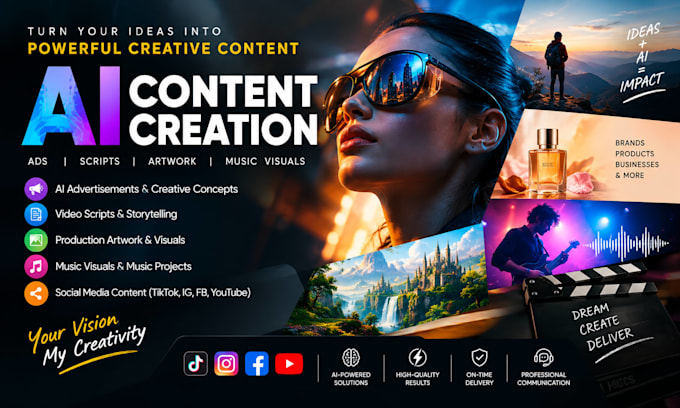 make ai video ads script creators production art creation music video promotion
