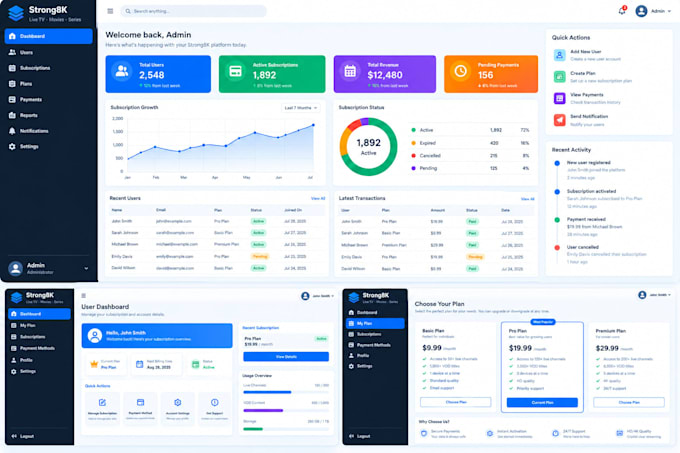build a custom subscription system with admin panel and user dashboard