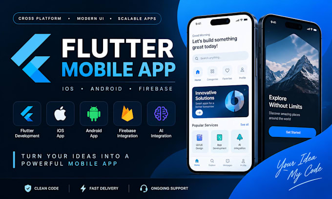 develop a flutter mobile app for ios and android