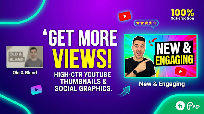 design high click through rate youtube thumbnails and social graphics