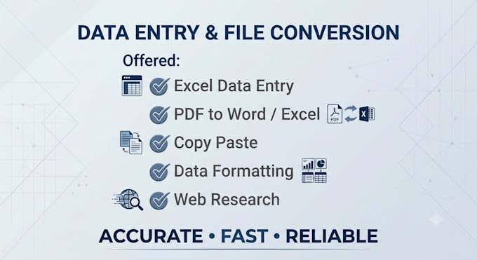provide accurate and reliable data entry services