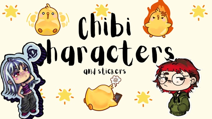 draw custom chibi character art and stickers