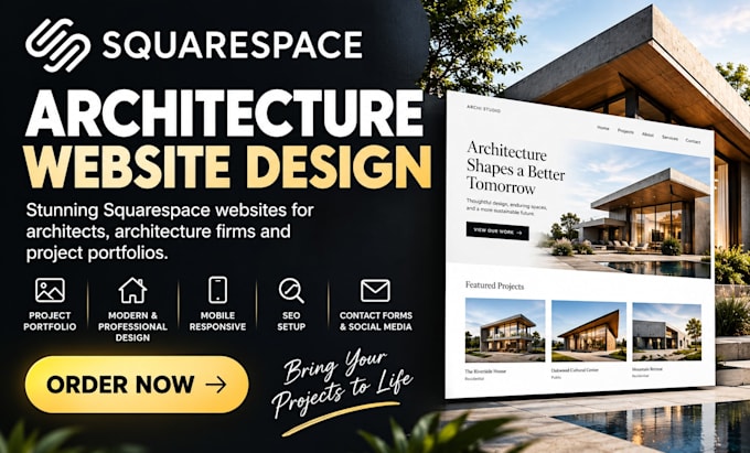 design squarespace architect website architecture firm project portfolio website