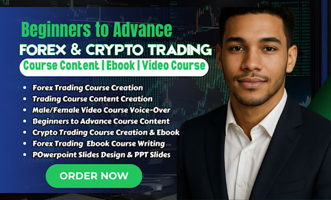 create beginners forex trading course, crypto course, ebook, video course, PPT