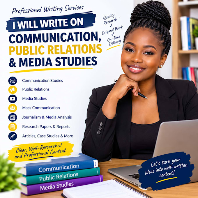 write on communication, public relations and media studies