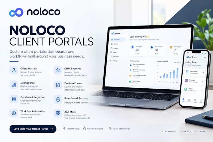 build custom noloco client portals, dashboards and workflows