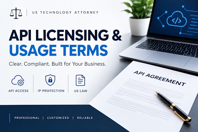 draft API licensing and usage terms as a US technology attorney