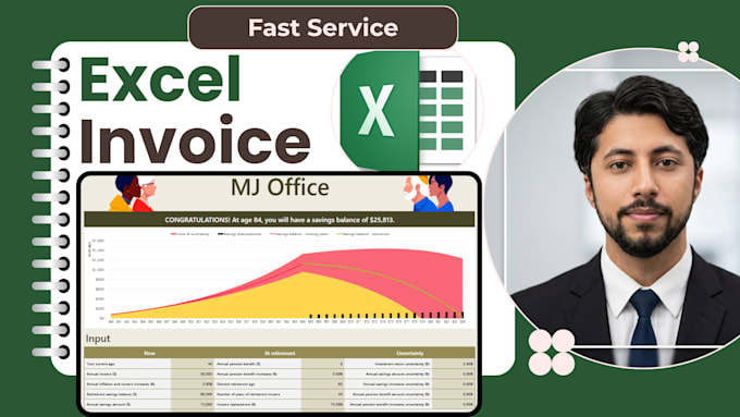 create professional excel invoice, sales report, stock sheet