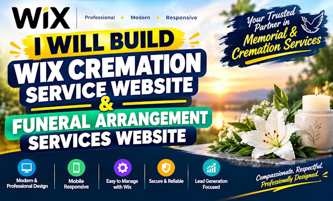 build wix cremation service website funeral arrangement services website