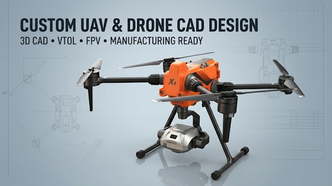 design custom drones uavs vtols fpvs 3d cad models for manufacturing