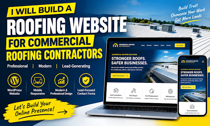 design commercial roofing website roofing contractor website