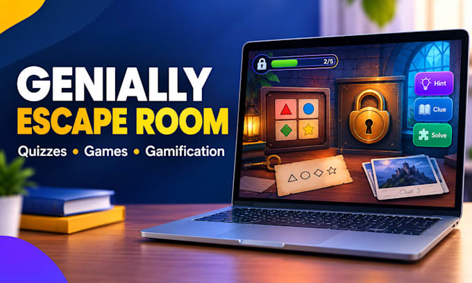 create a genially escape room, quiz and interactive educational game