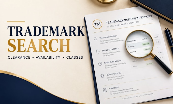 do trademark search, brand clearance, name availability and class search