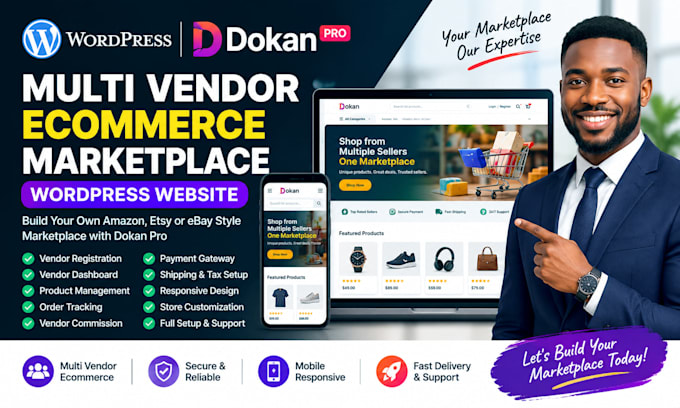 build multi vendor ecommerce markeplace dokan pro wordpress multi vendor website