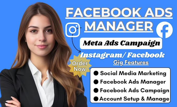 be your facebook ads manager, fb instagram marketing manager