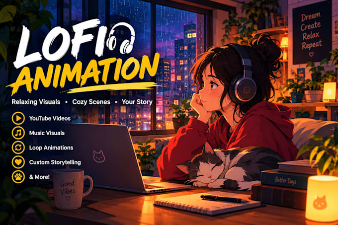 create relaxing lofi animation videos with cozy