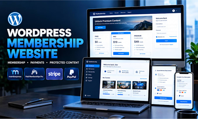 build wordpress membership website, subscription site and memberpress