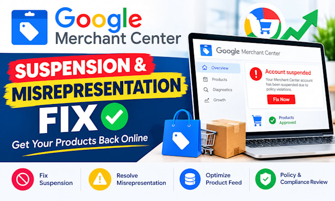 fix google merchant center suspension and misrepresentation