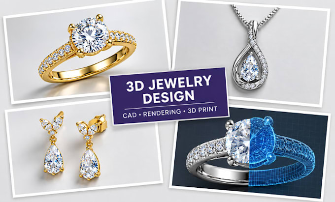 create a custom 3d jewelry model ready for rendering and manufacturing