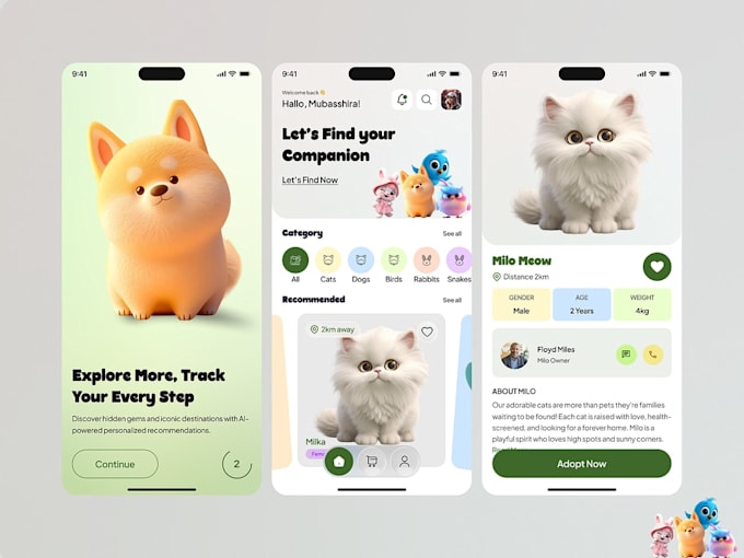 develop pet sitting app, dog walking app, pet care app, pet store