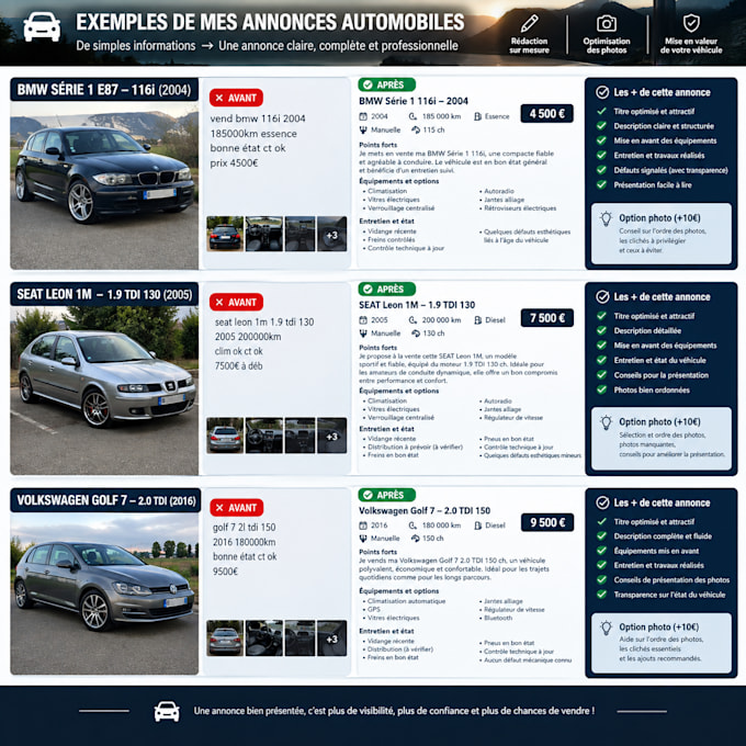 write professional car listings for your vehicle