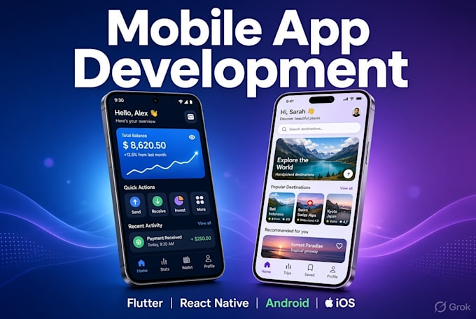 develop mobile app android ios flutter react native app development