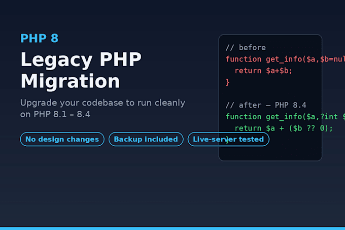 migrate your legacy PHP code to PHP 8
