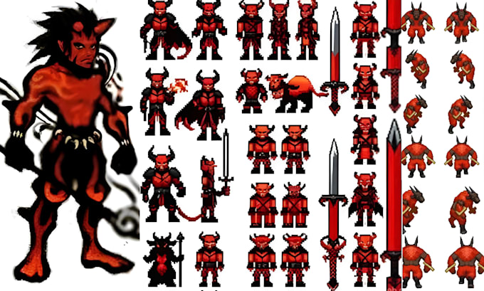 create pixel art sprite sheets game sprites animation assets pixel character rpg