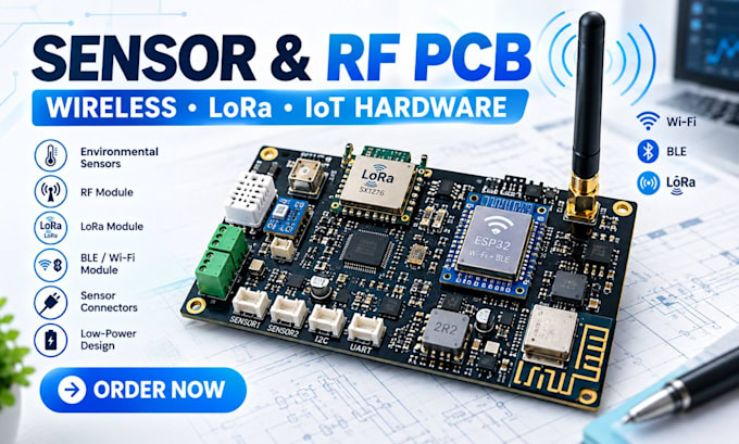design sensor pcb, rf pcb, wireless and iot hardware