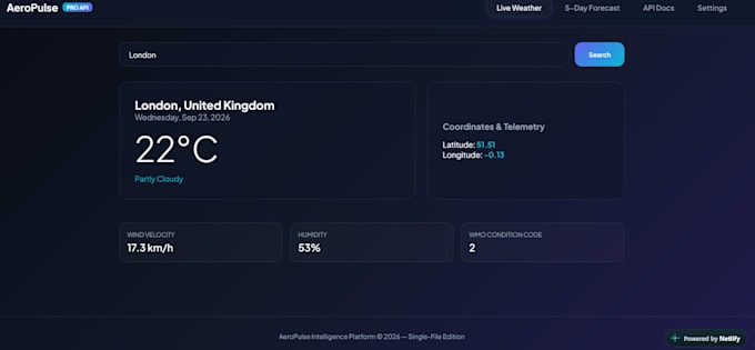 create a modern responsive weather website or web app